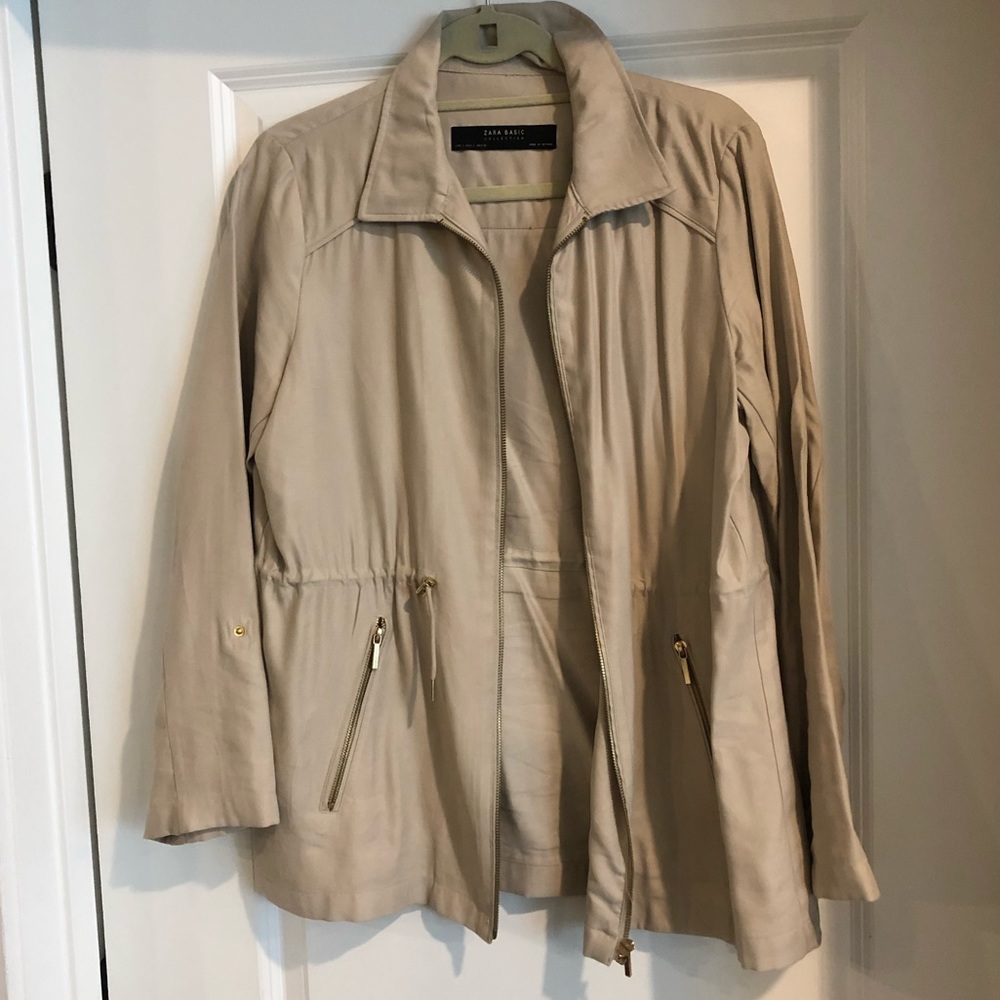 Zara basic cinch waist field jacket